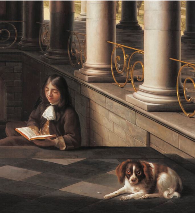 Samuel van Hoogstraten - A Youth Reading in a Renaissaince Palace | MasterArt
